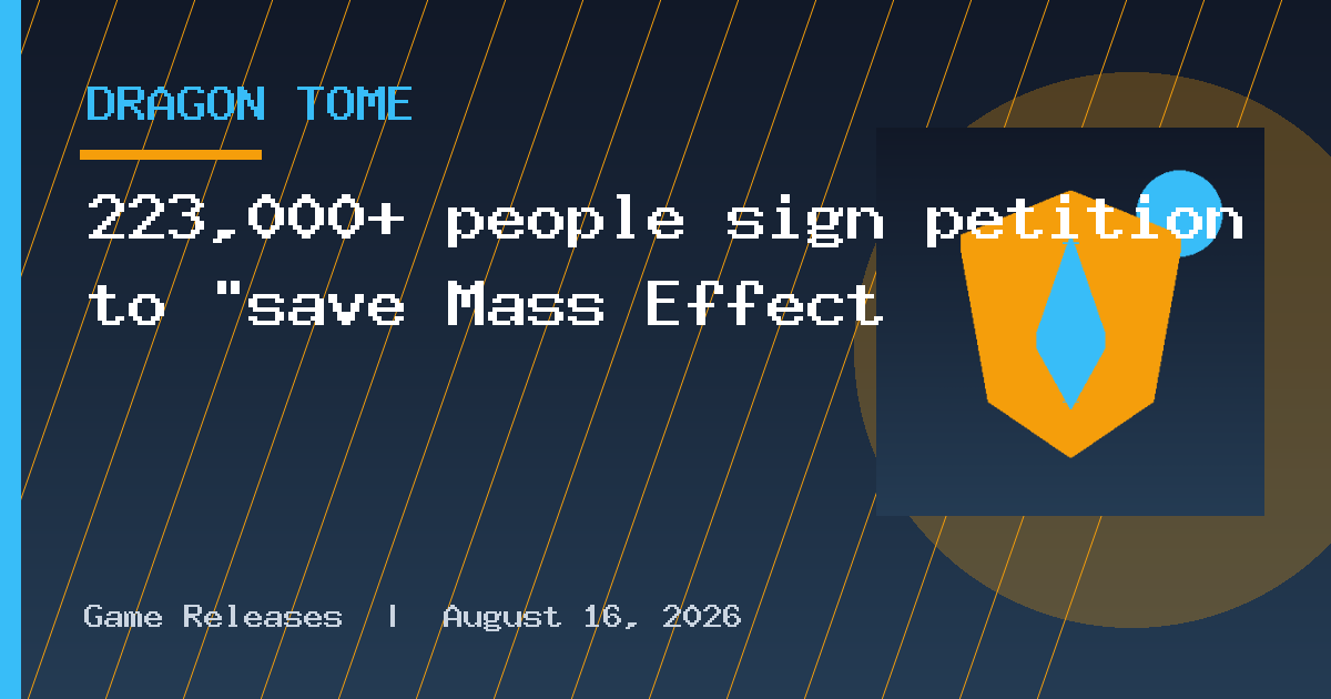 223,000+ people sign petition to "save Mass Effect