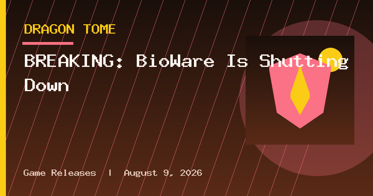 BREAKING: BioWare Is Shutting Down