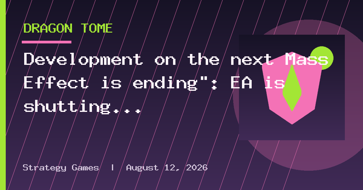 Development on the next Mass Effect is ending": EA is shutting down RPG veteran