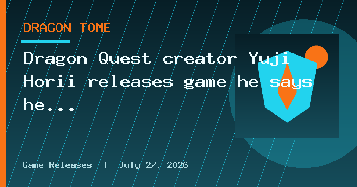 Dragon Quest creator Yuji Horii releases game he says he made with AI