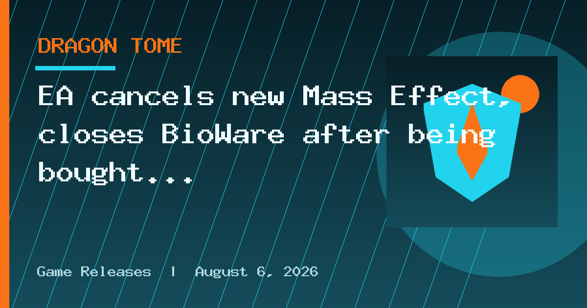 EA cancels new Mass Effect, closes BioWare after being bought by Saudi Arabia