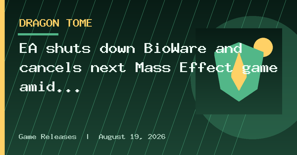 EA shuts down BioWare and cancels next Mass Effect game amid 400 layoffs