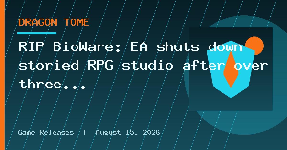 RIP BioWare: EA shuts down storied RPG studio after over three decades