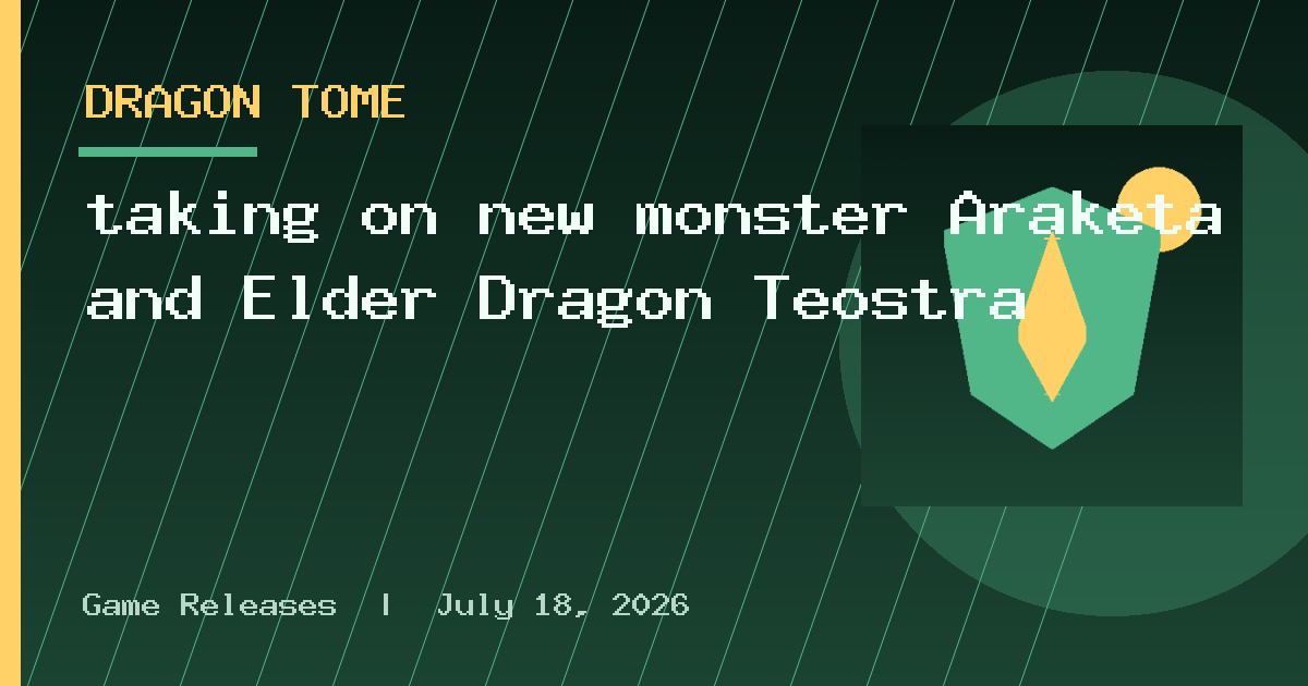 taking on new monster Araketa and Elder Dragon Teostra