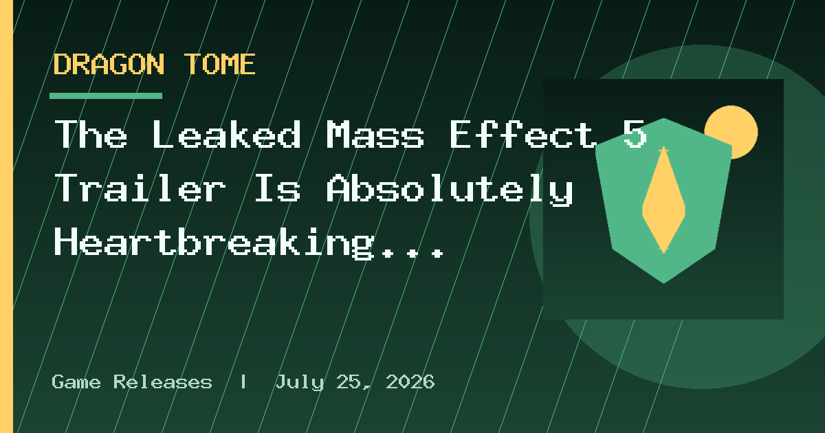 The Leaked Mass Effect 5 Trailer Is Absolutely Heartbreaking